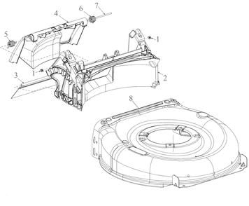 Deck Diagram and Parts List for 11A-A13M345 2023 Yard Machines Lawn Mower